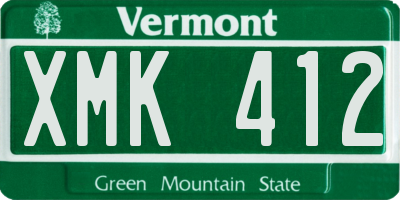 VT license plate XMK412