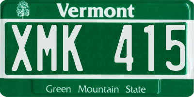 VT license plate XMK415