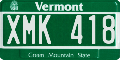 VT license plate XMK418