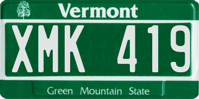 VT license plate XMK419