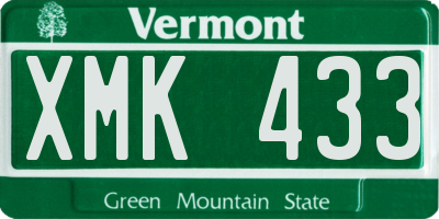 VT license plate XMK433