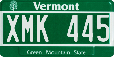 VT license plate XMK445