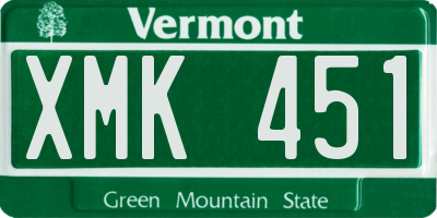 VT license plate XMK451