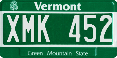 VT license plate XMK452
