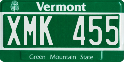 VT license plate XMK455