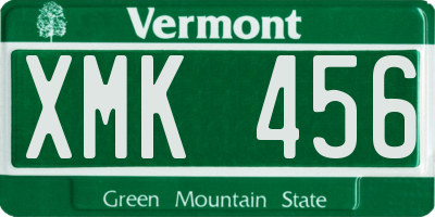 VT license plate XMK456