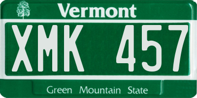 VT license plate XMK457