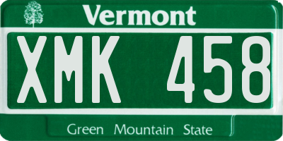 VT license plate XMK458