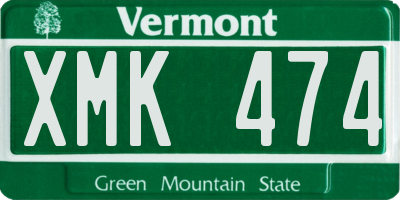 VT license plate XMK474