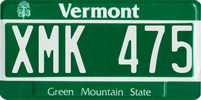 VT license plate XMK475