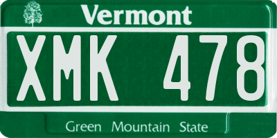VT license plate XMK478