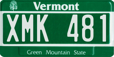 VT license plate XMK481