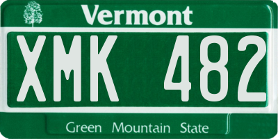 VT license plate XMK482