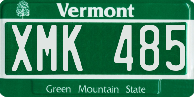 VT license plate XMK485