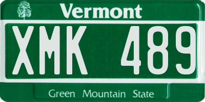 VT license plate XMK489