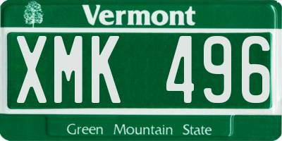 VT license plate XMK496