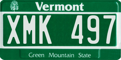 VT license plate XMK497