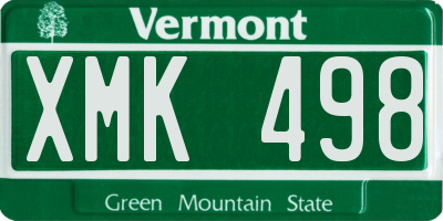 VT license plate XMK498