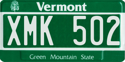 VT license plate XMK502