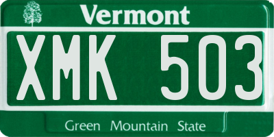 VT license plate XMK503