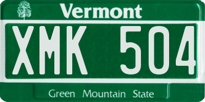 VT license plate XMK504