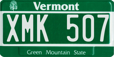 VT license plate XMK507