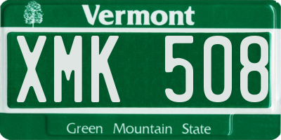 VT license plate XMK508