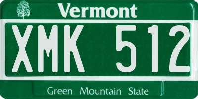 VT license plate XMK512