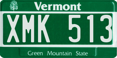 VT license plate XMK513