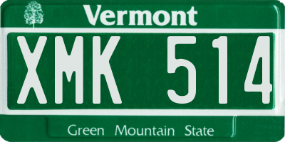VT license plate XMK514