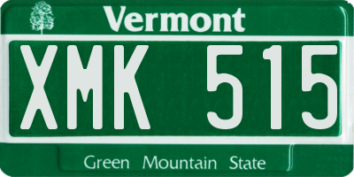 VT license plate XMK515