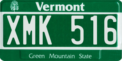 VT license plate XMK516