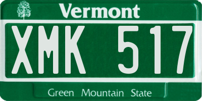 VT license plate XMK517