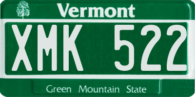 VT license plate XMK522