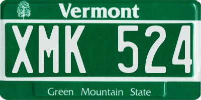 VT license plate XMK524