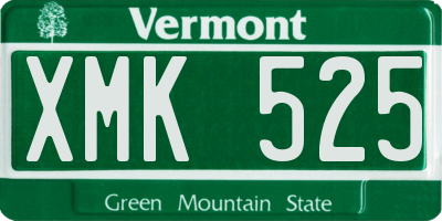 VT license plate XMK525