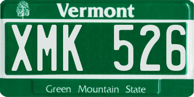 VT license plate XMK526