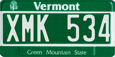 VT license plate XMK534