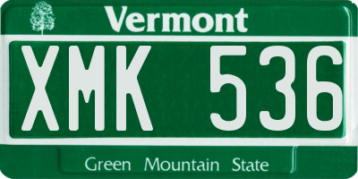 VT license plate XMK536
