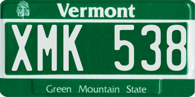 VT license plate XMK538