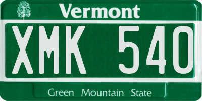 VT license plate XMK540