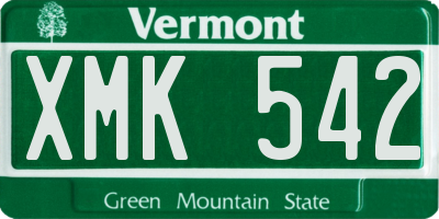 VT license plate XMK542
