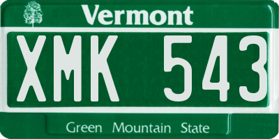 VT license plate XMK543
