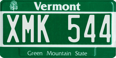 VT license plate XMK544