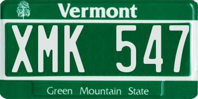 VT license plate XMK547
