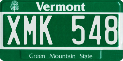 VT license plate XMK548