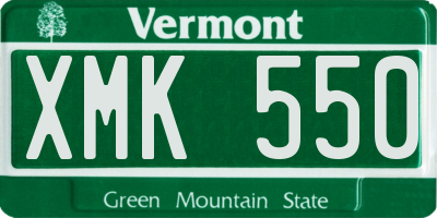 VT license plate XMK550