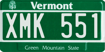 VT license plate XMK551