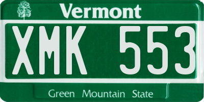 VT license plate XMK553
