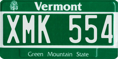 VT license plate XMK554
